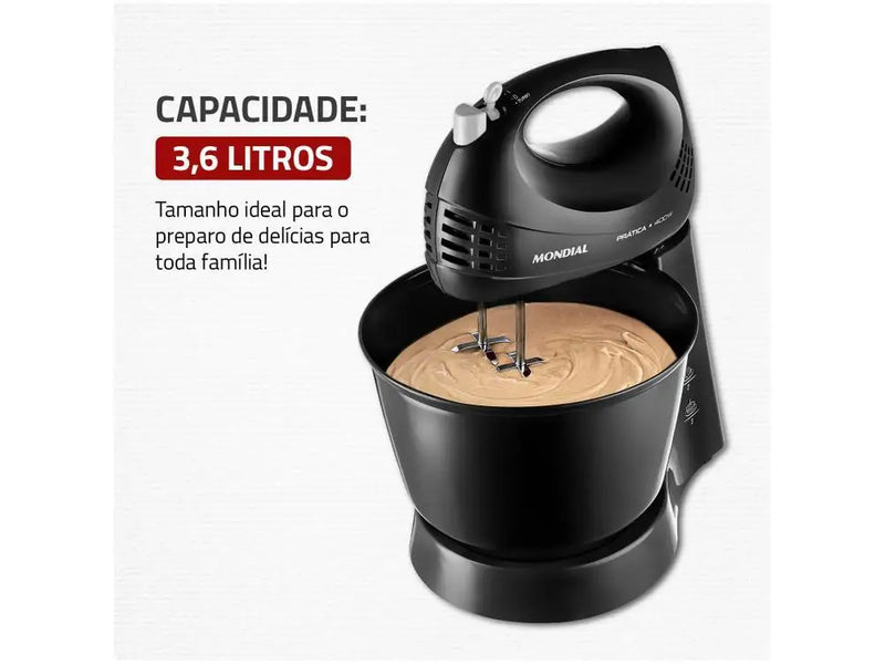 Batedeira Mondial Preta 400W Prática B-44-B - 110V