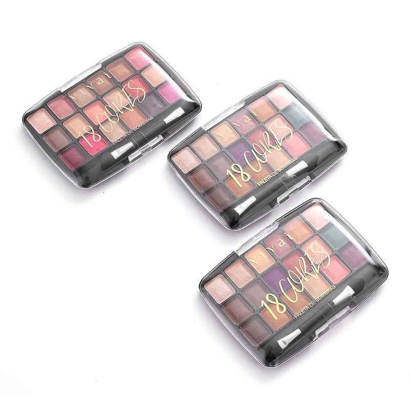 Paleta de Sombras 18 Cores Vivai